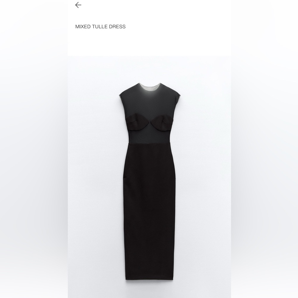 Zara Elegant Black Tulle Dress